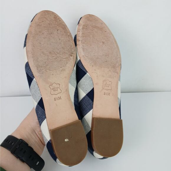 Talbots SZ 8.5 Ryan Loafers Blue Gingham Canvas - Picture 7 of 8